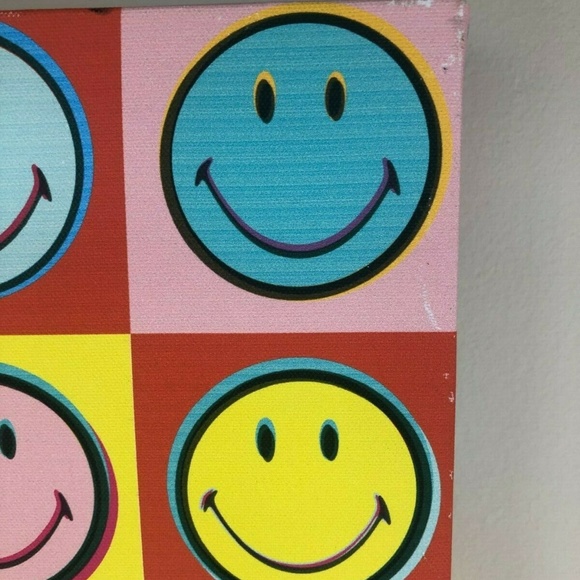 NEW Smiley 'Pop Art' Canvas Wrapped Warhol Style - Picture 4 of 8
